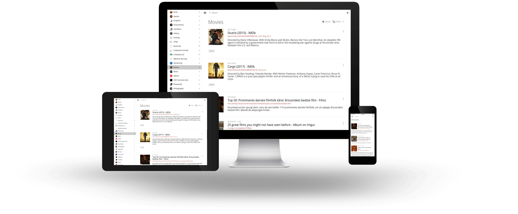 Linkstacks displayed on devices.